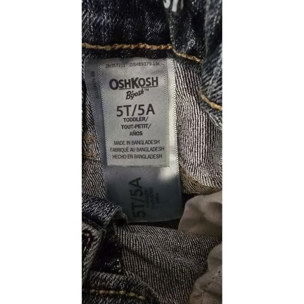 Oshkosh B'gosh Classic Toddler Dark Blue Jeans 5T/5A‎ , Adjust Waist